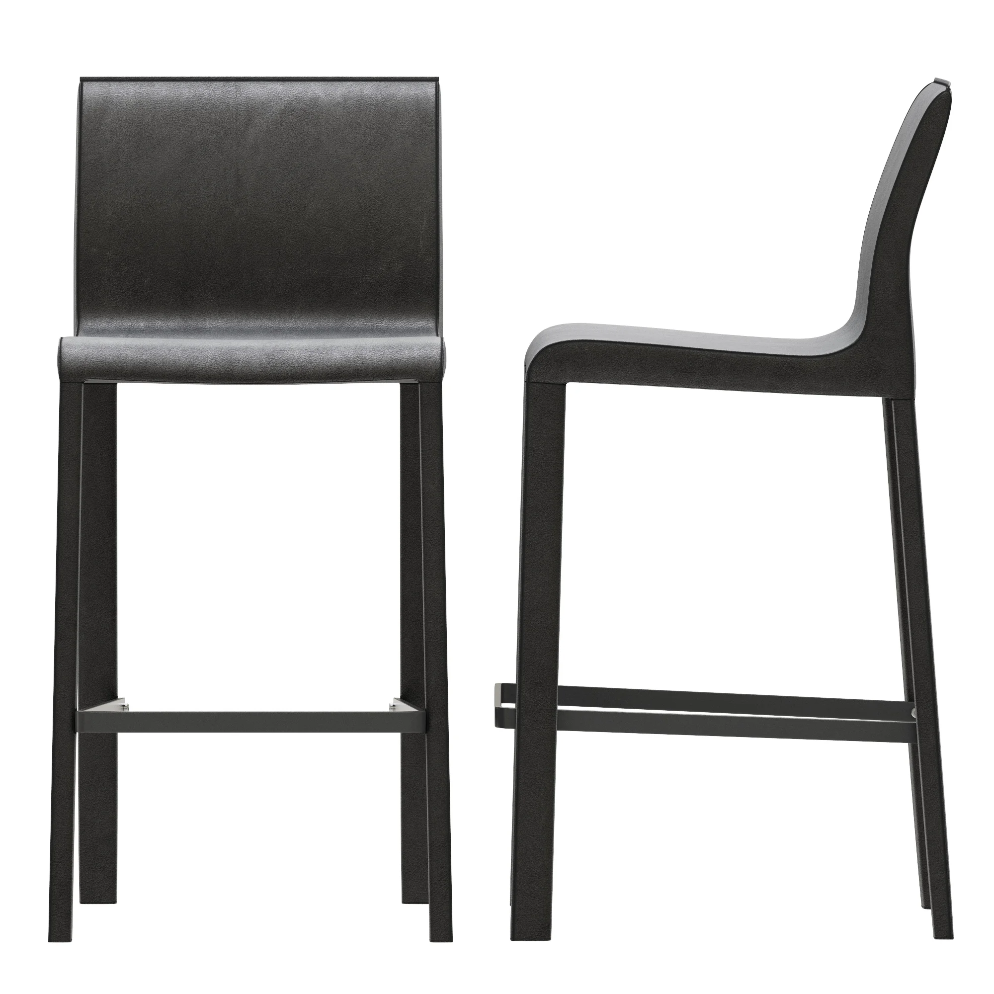Coco Republic Brera Leather Barstool — 3D model preview 7