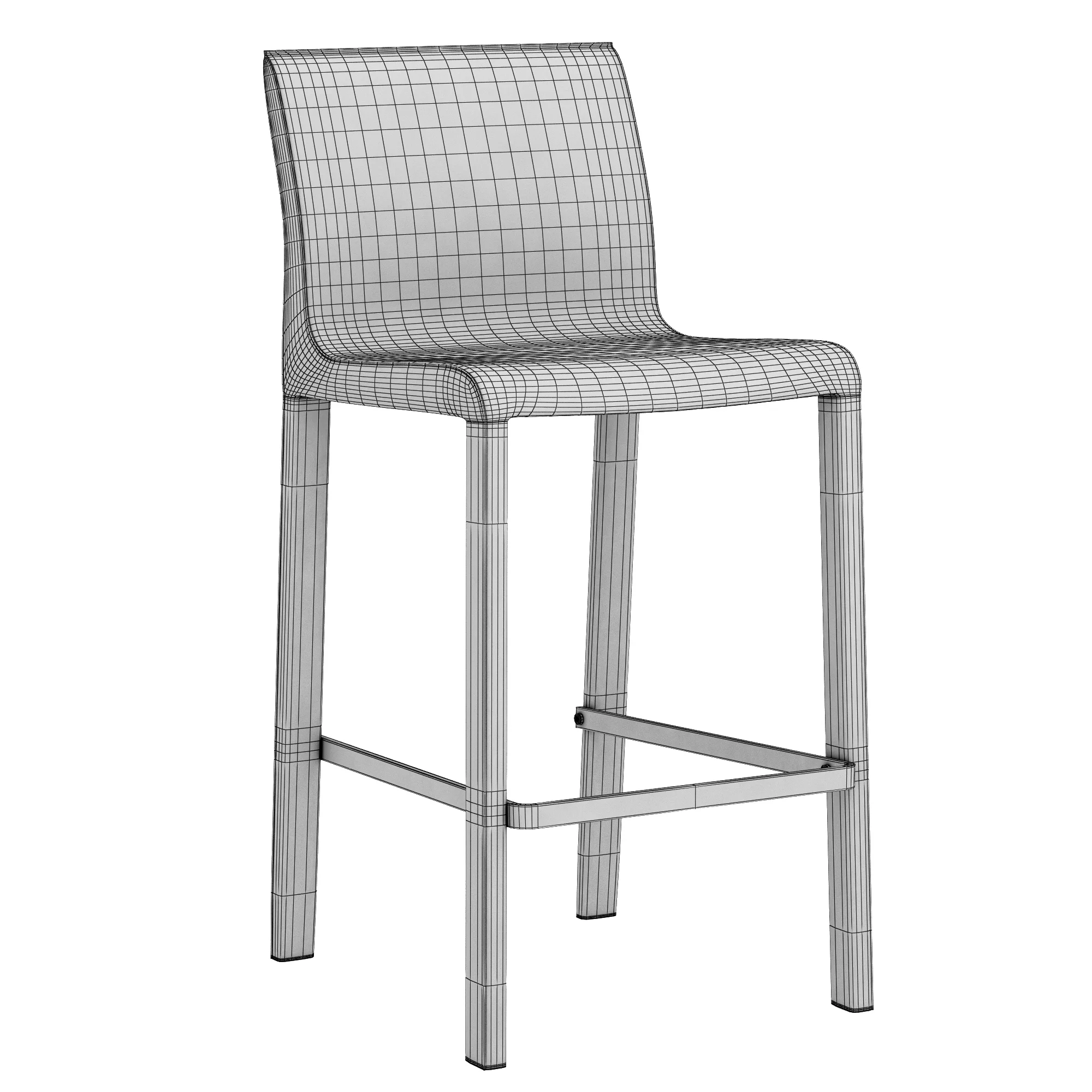 Coco Republic Brera Leather Barstool — 3D model preview 8