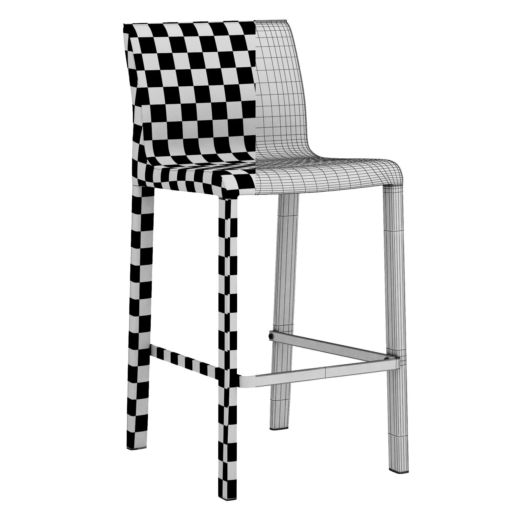 Coco Republic Brera Leather Barstool — 3D model preview 9