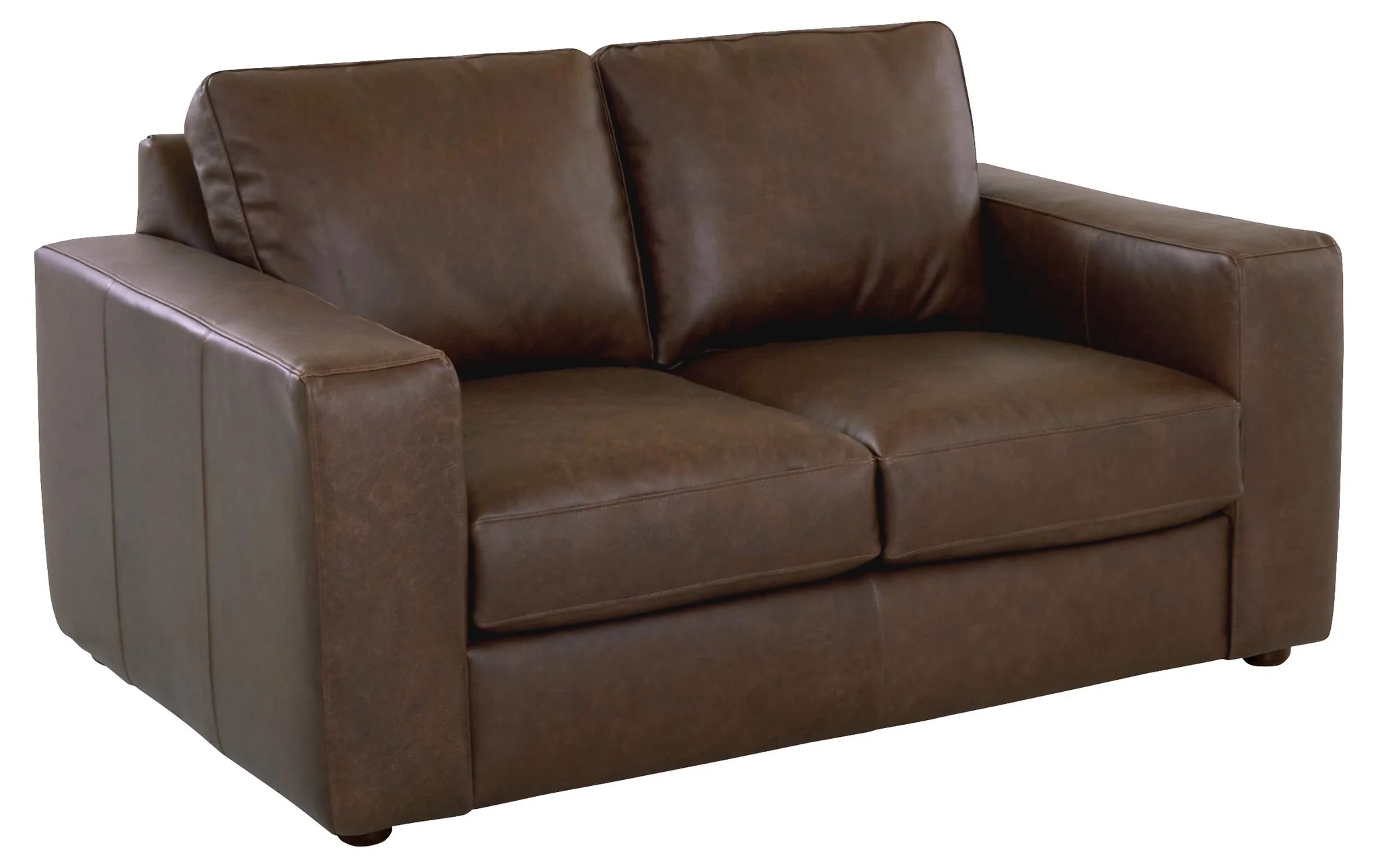 Dark Brown Leather Loveseat Sofa