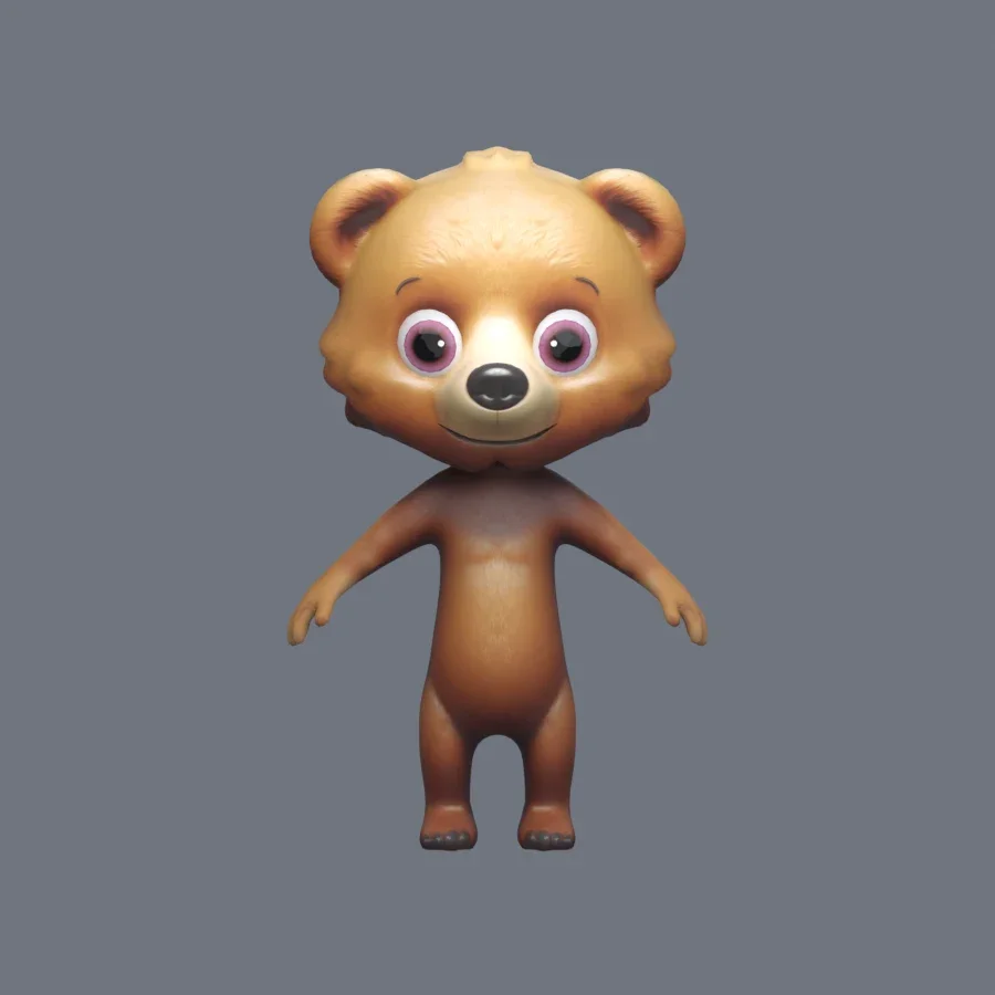 Anthro Bear Rigged, 3D model preview 1