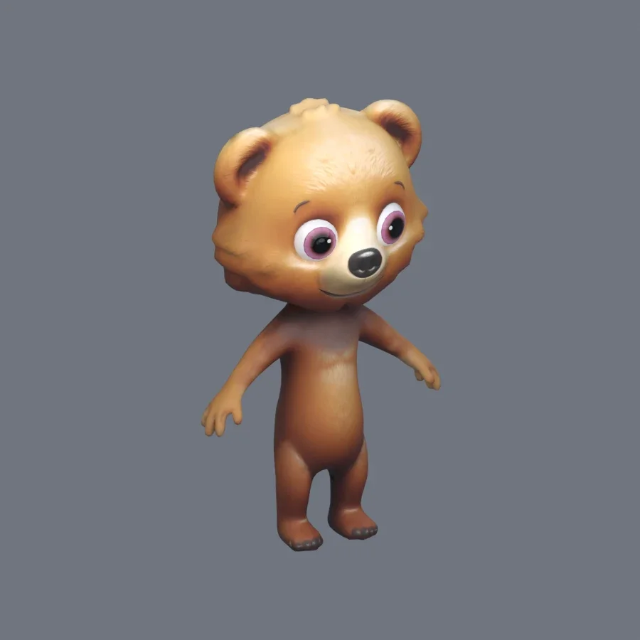 Anthro Bear Rigged, 3D model preview 2