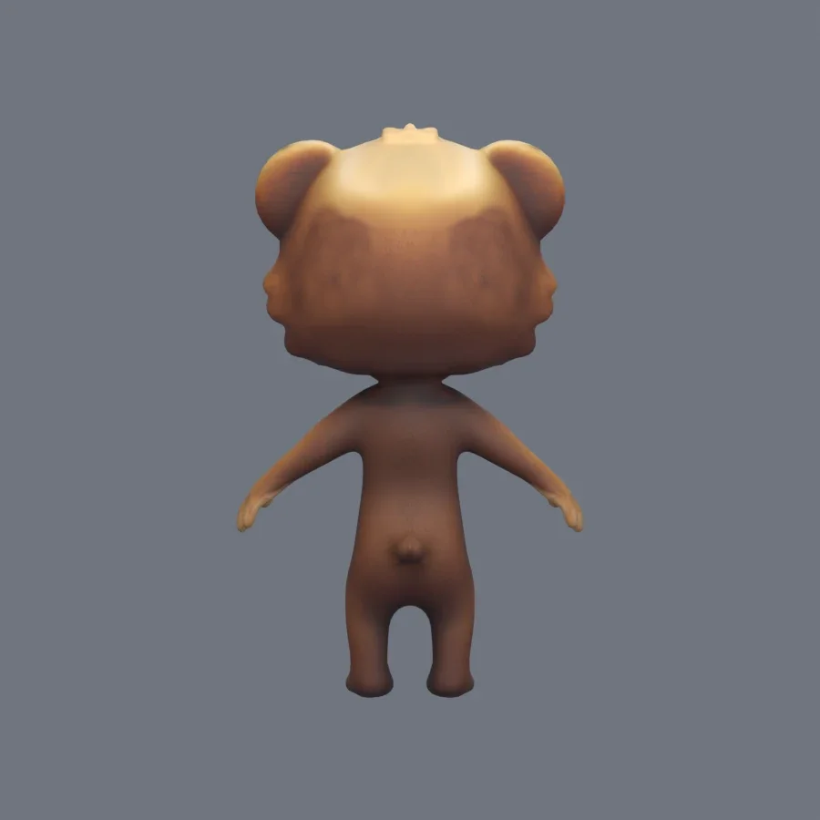 Anthro Bear Rigged, 3D model preview 4