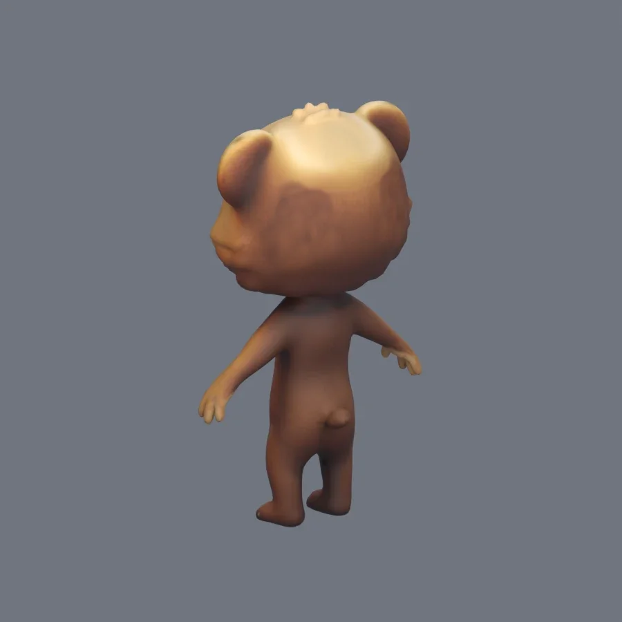 Anthro Bear Rigged, 3D model preview 6