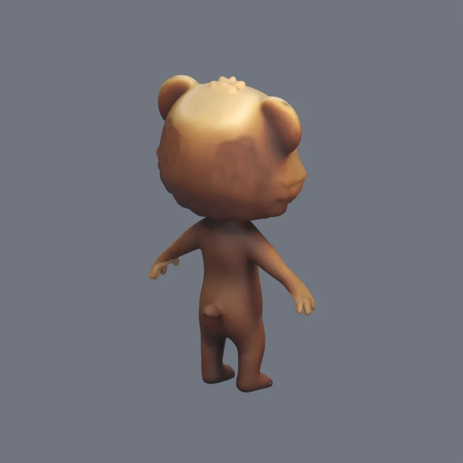 Anthro Bear Rigged, 3D model preview 7