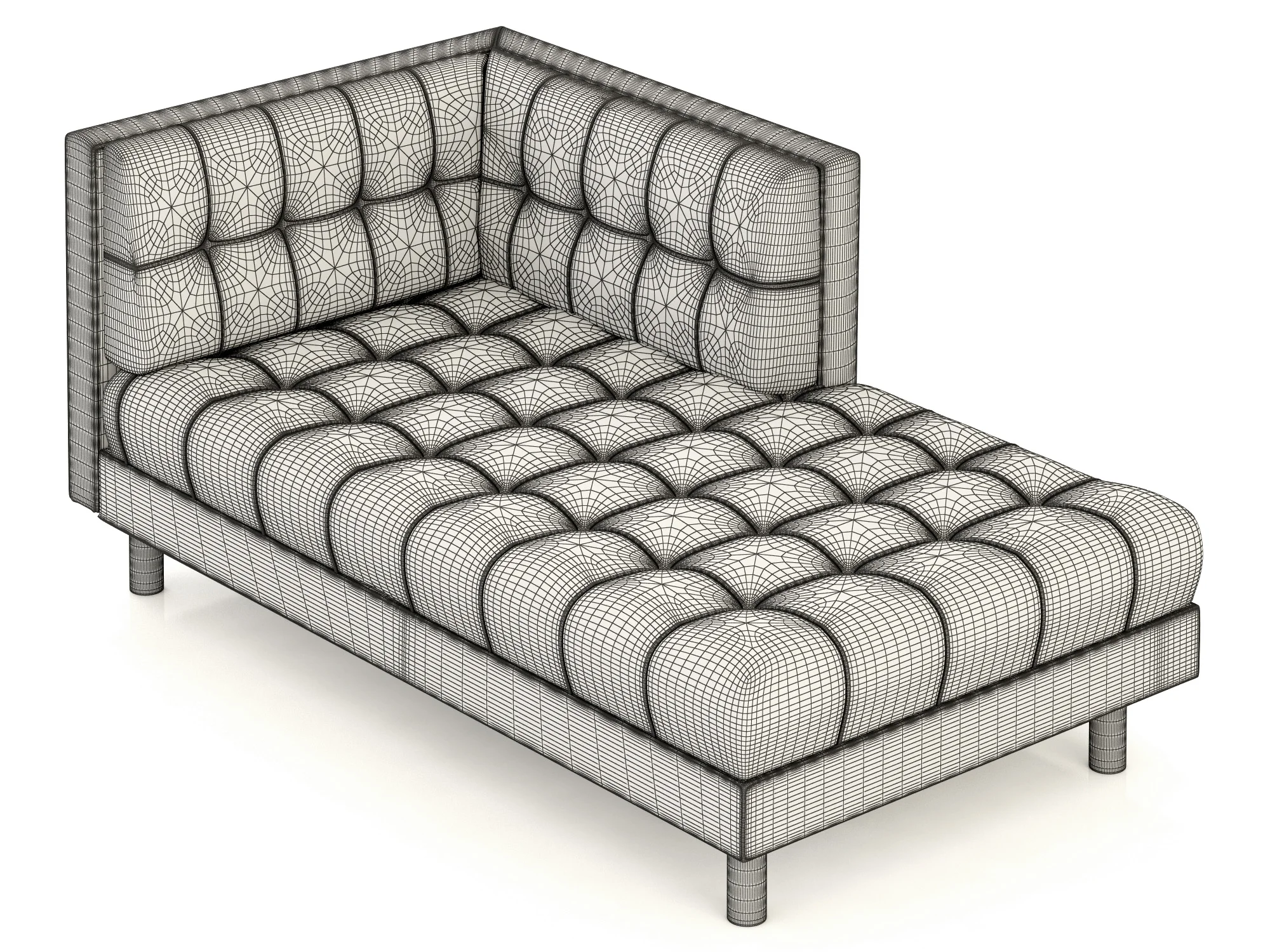 Bernhardt Dunhill Right Arm Chaise — 3D model preview 3