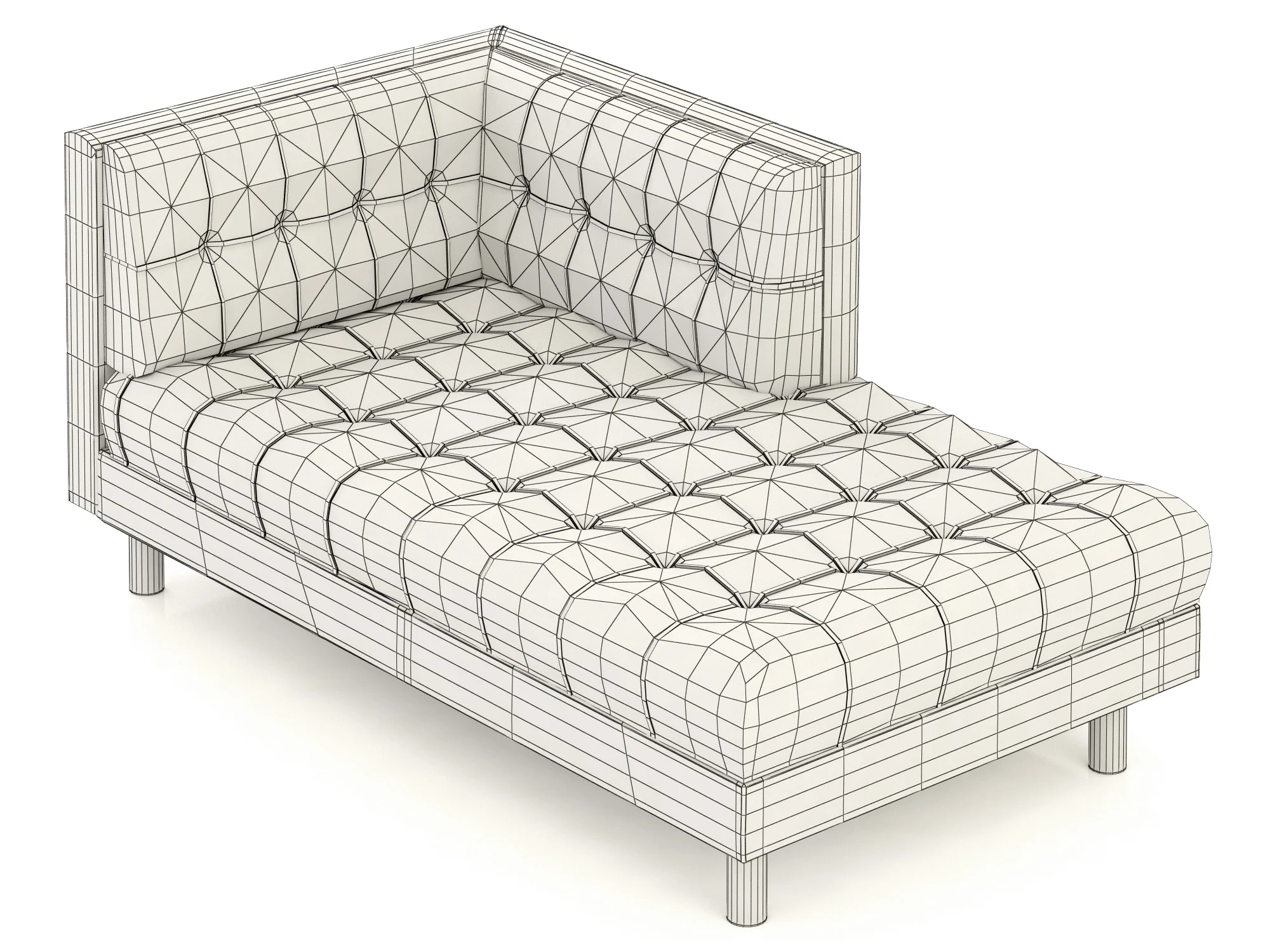 Bernhardt Dunhill Right Arm Chaise — 3D model preview 4