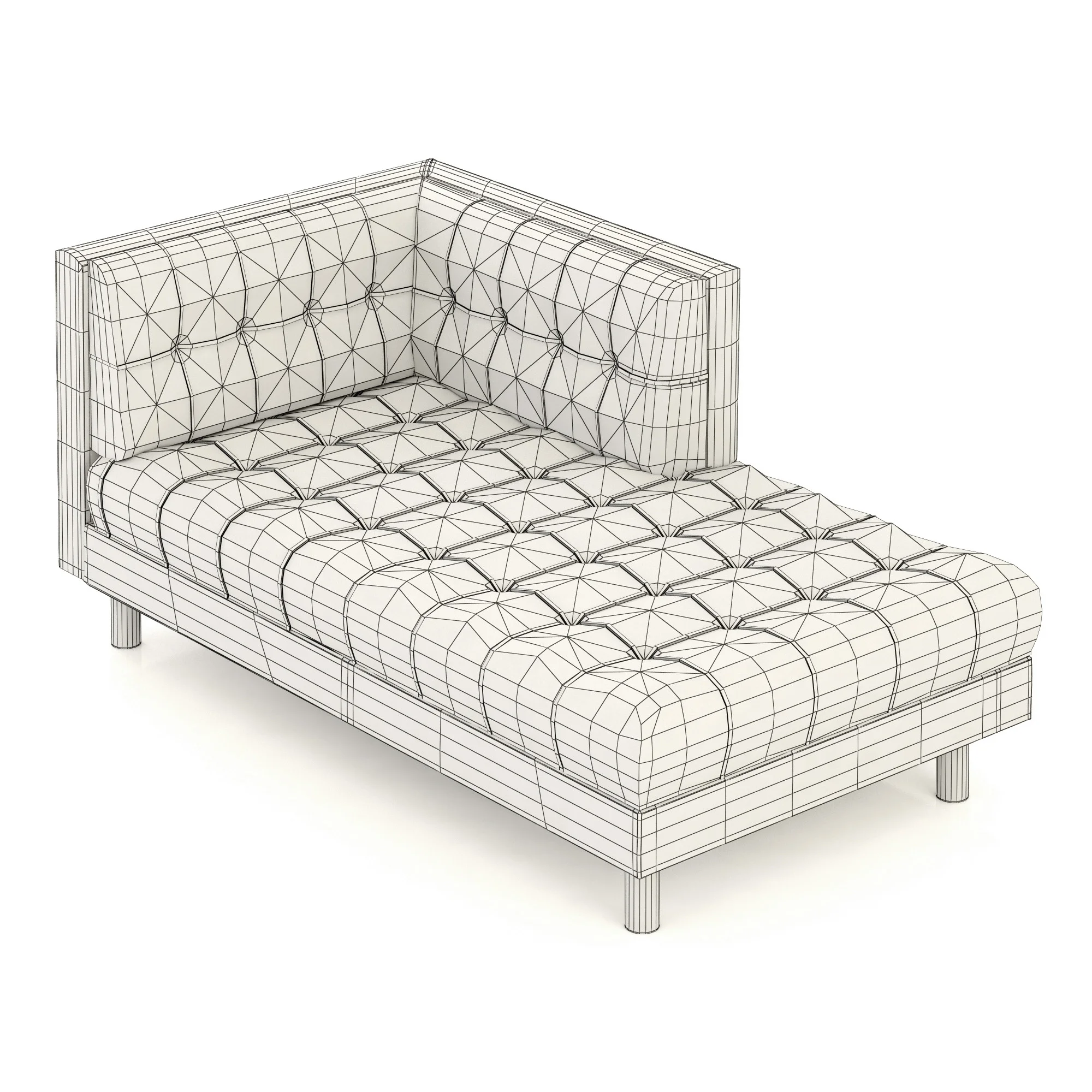 Bernhardt Dunhill Right Arm Chaise — 3D model preview 5
