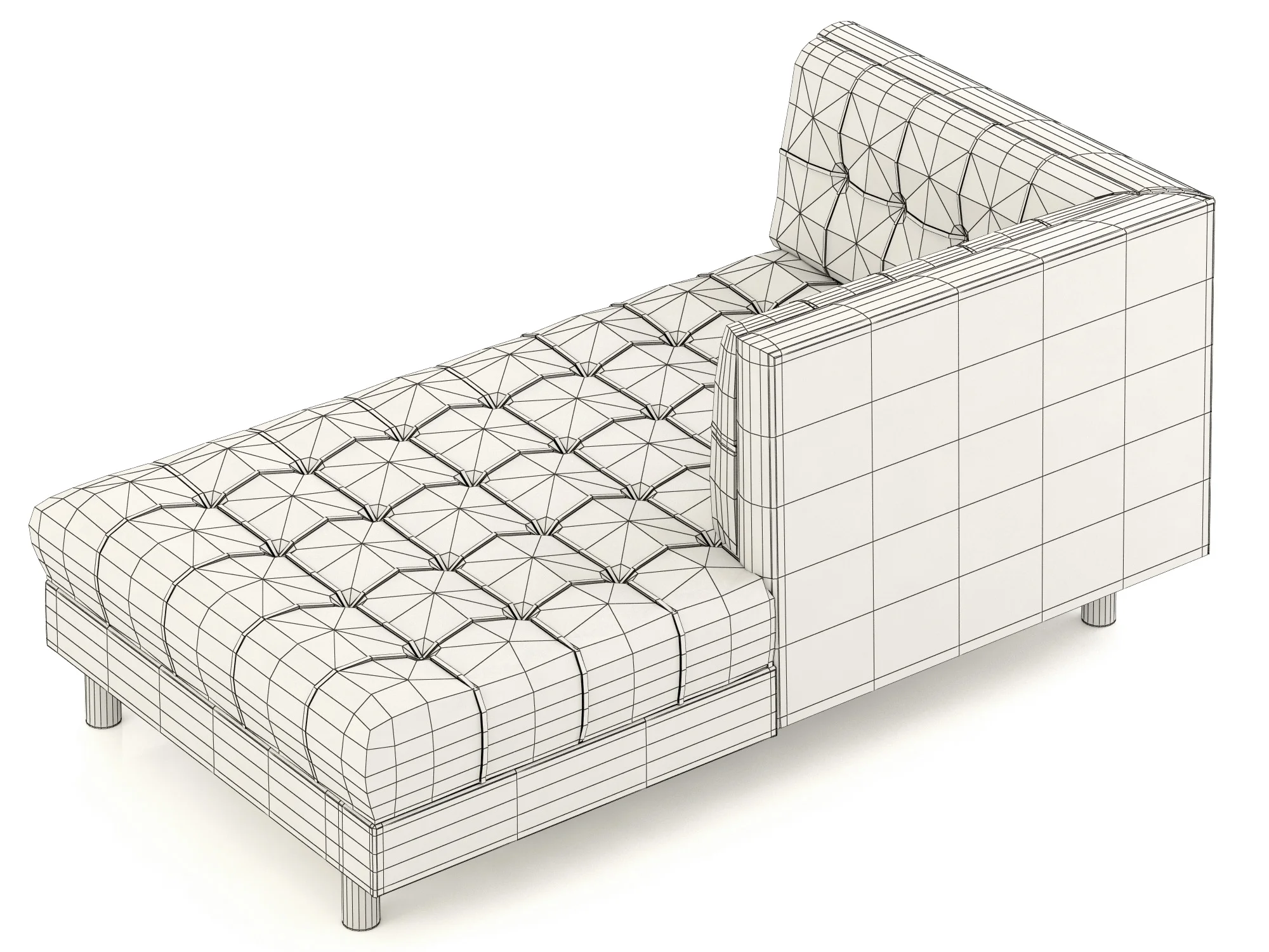 Bernhardt Dunhill Right Arm Chaise — 3D model preview 11