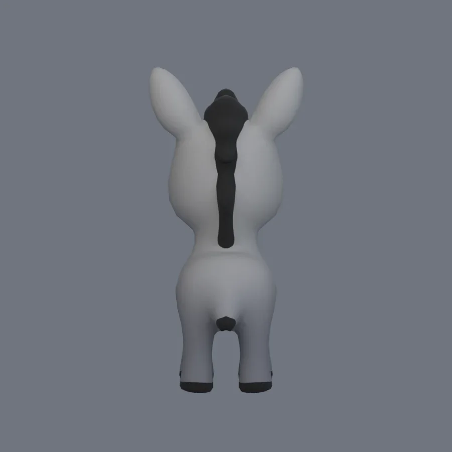 Stylized Animal Donkey, 3D model preview 4