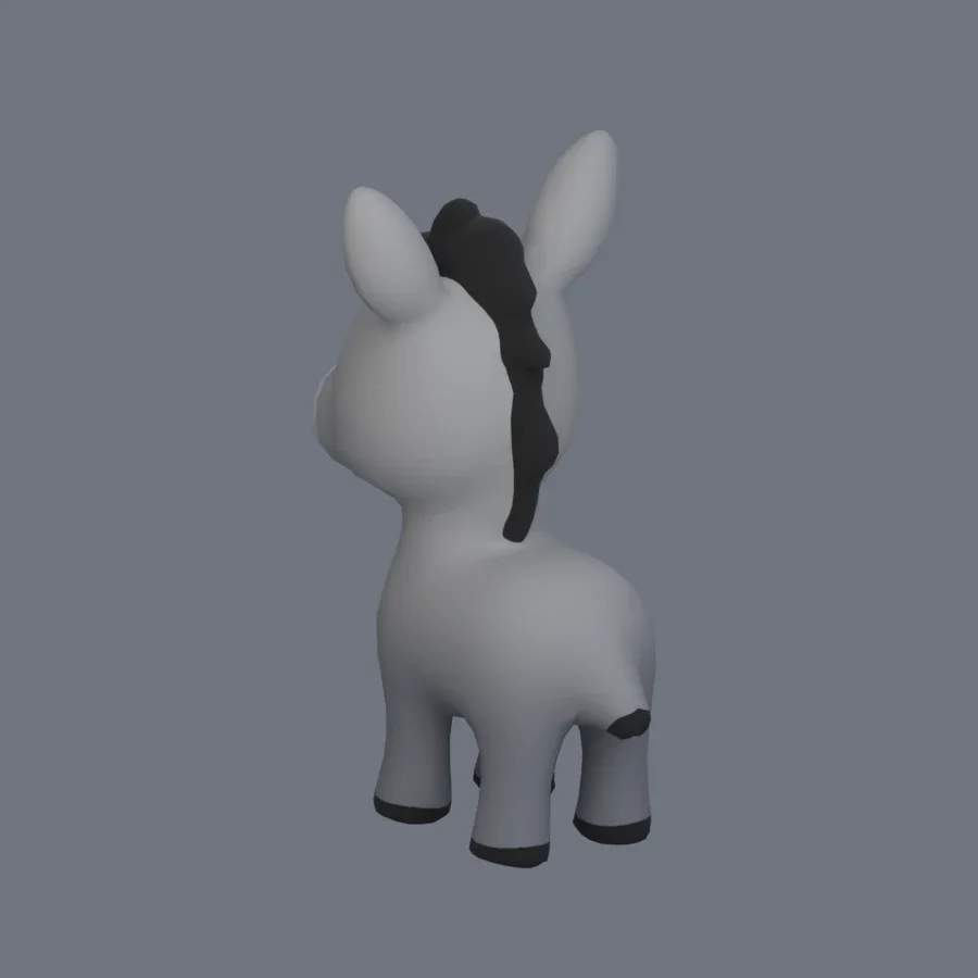 Stylized Animal Donkey, 3D model preview 6