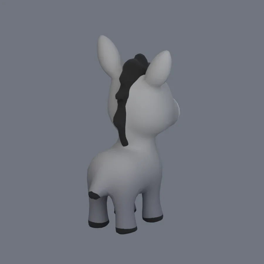 Stylized Animal Donkey, 3D model preview 7