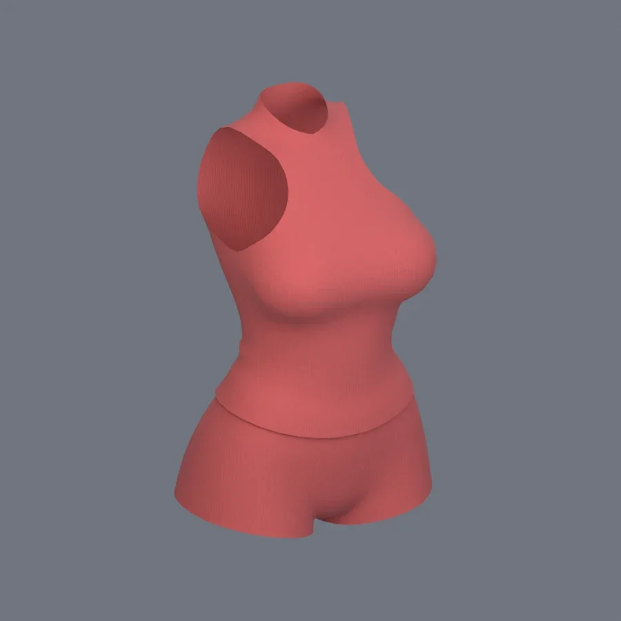 Korean Girl Base Cloth, 3D model preview 2
