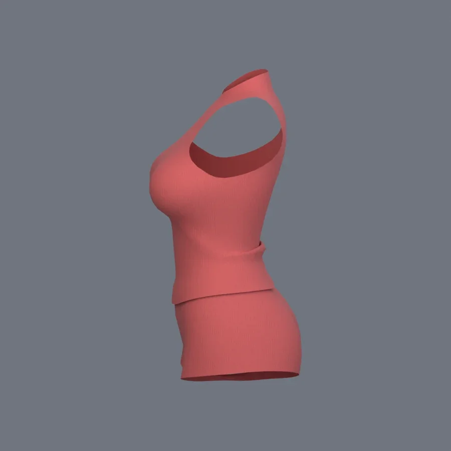 Korean Girl Base Cloth, 3D model preview 3