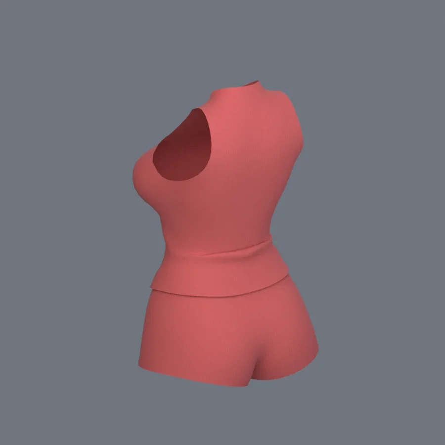 Korean Girl Base Cloth, 3D model preview 6