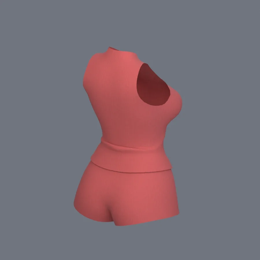 Korean Girl Base Cloth, 3D model preview 7