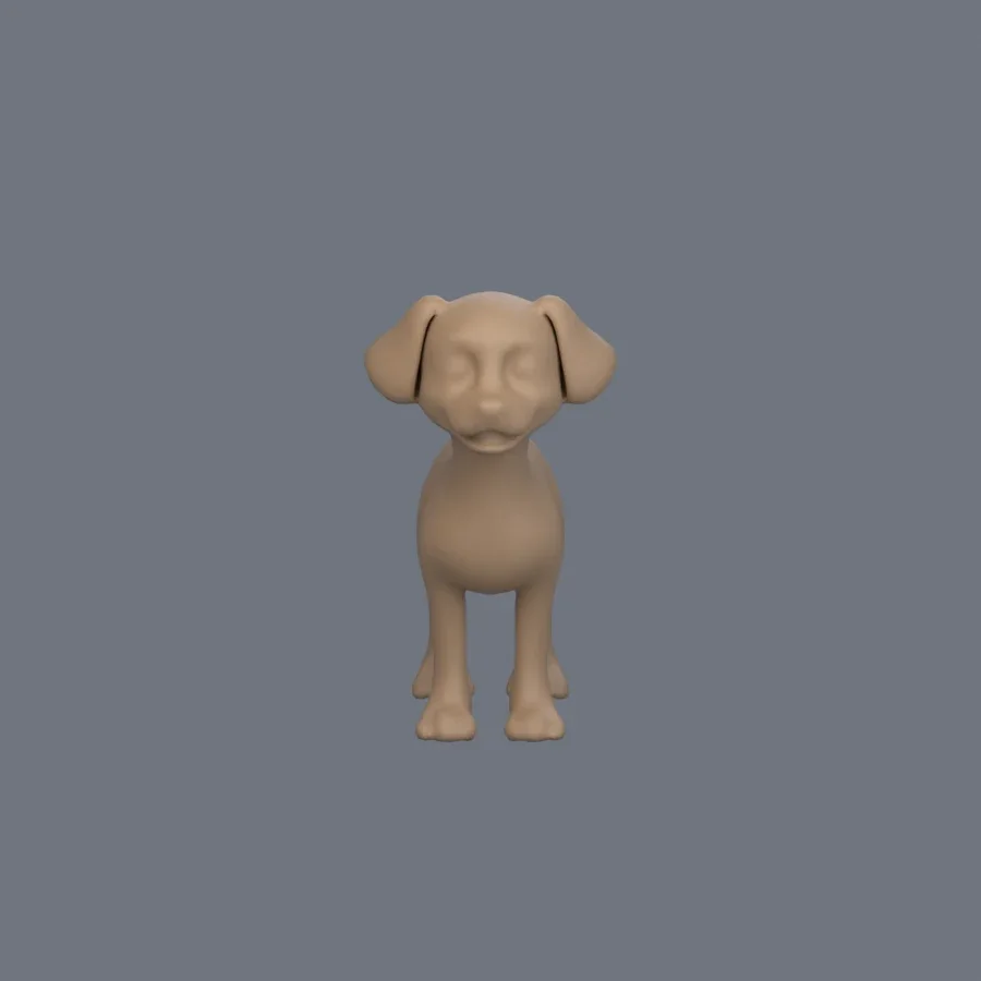 Dog Basemesh 01, 3D model preview 1
