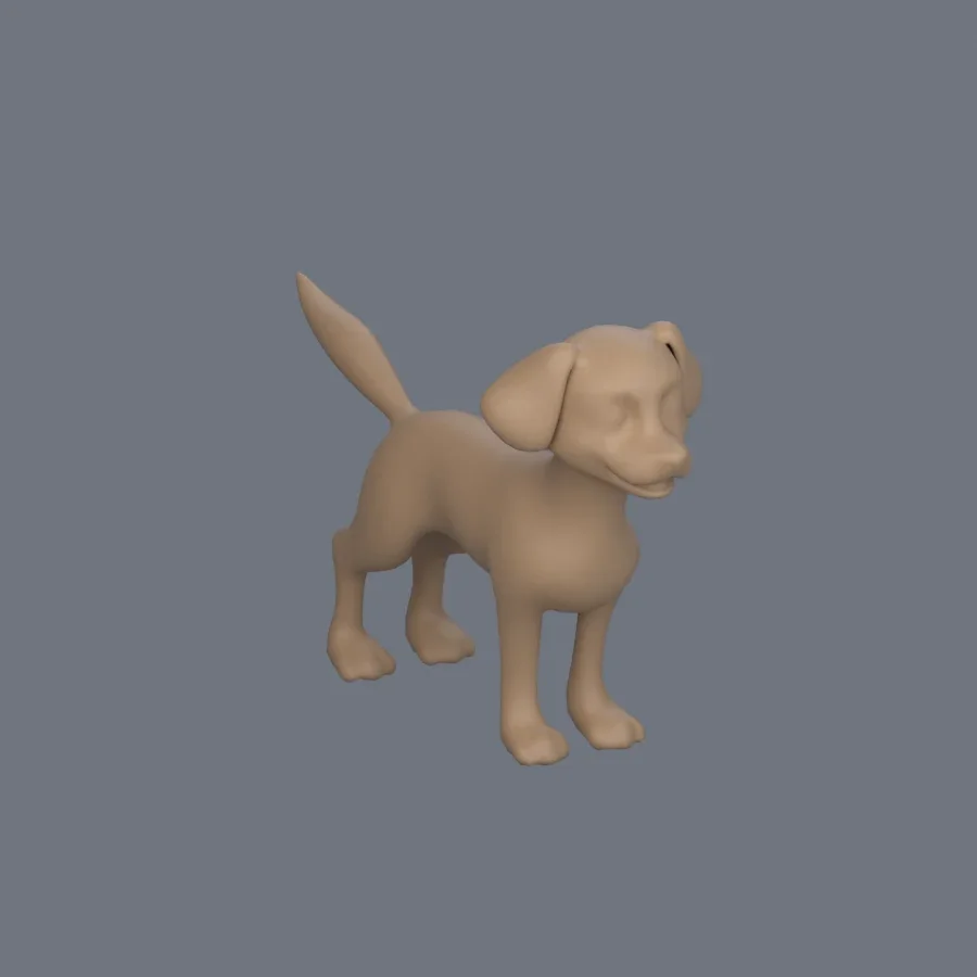Dog Basemesh 01, 3D model preview 2