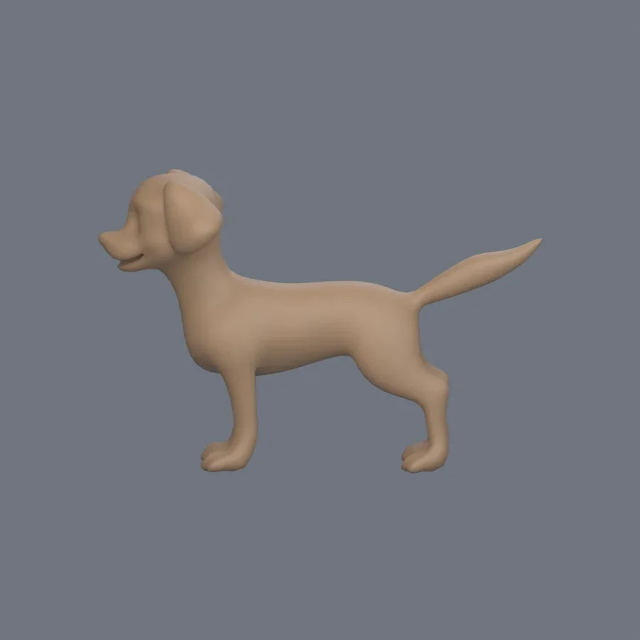 Dog Basemesh 01, 3D model preview 3