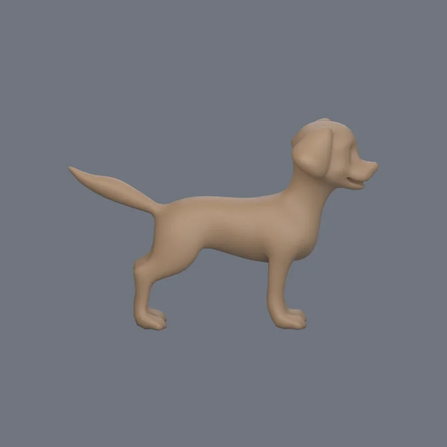 Dog Basemesh 01, 3D model preview 5