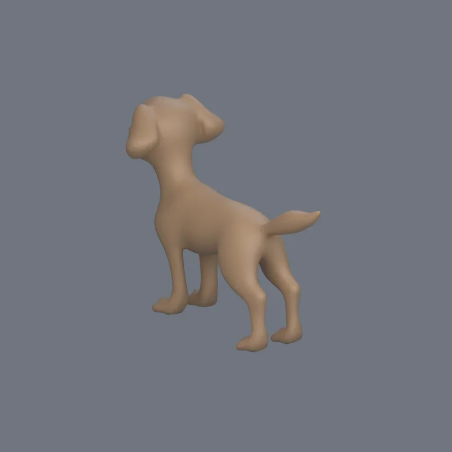 Dog Basemesh 01, 3D model preview 6