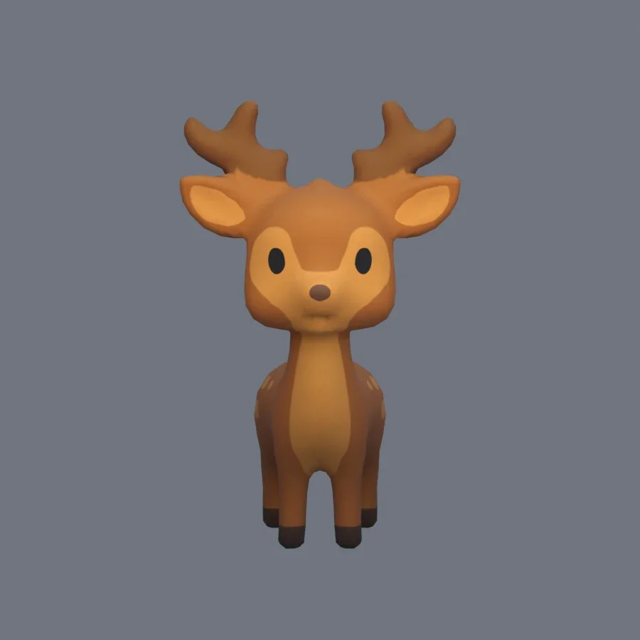 Stylized Animal Deer, 3D model preview 1