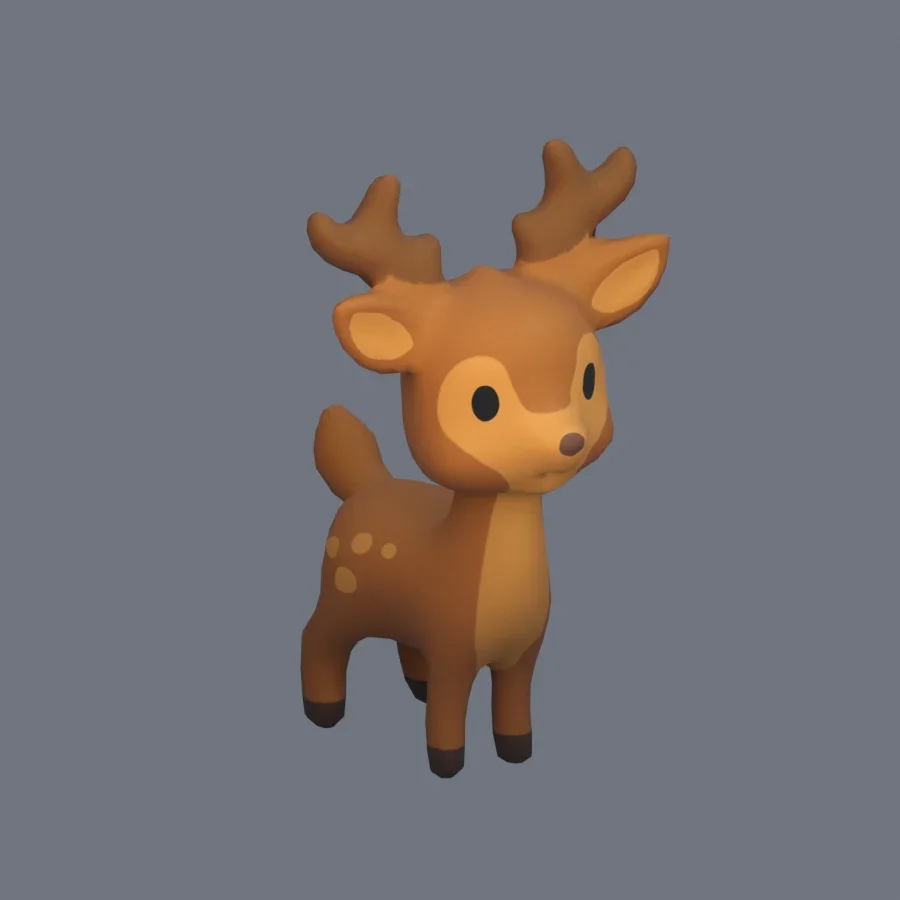Stylized Animal Deer, 3D model preview 2