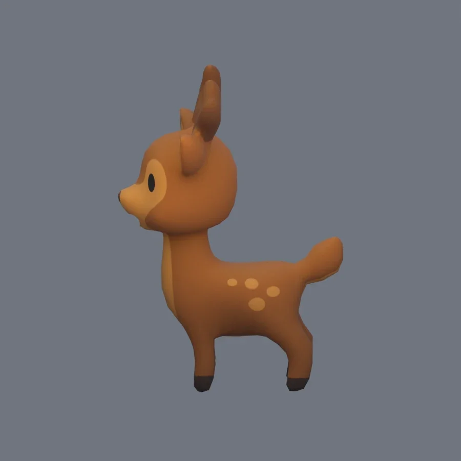 Stylized Animal Deer, 3D model preview 3