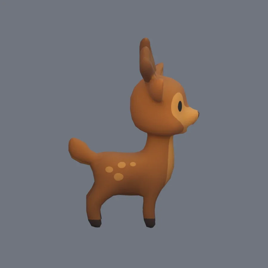 Stylized Animal Deer, 3D model preview 5