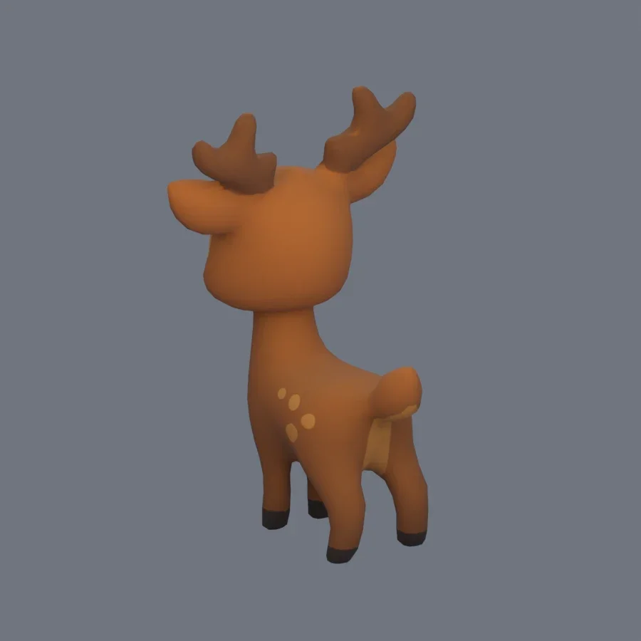 Stylized Animal Deer, 3D model preview 6