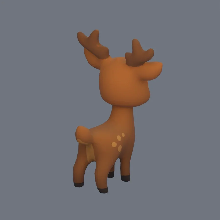 Stylized Animal Deer, 3D model preview 7