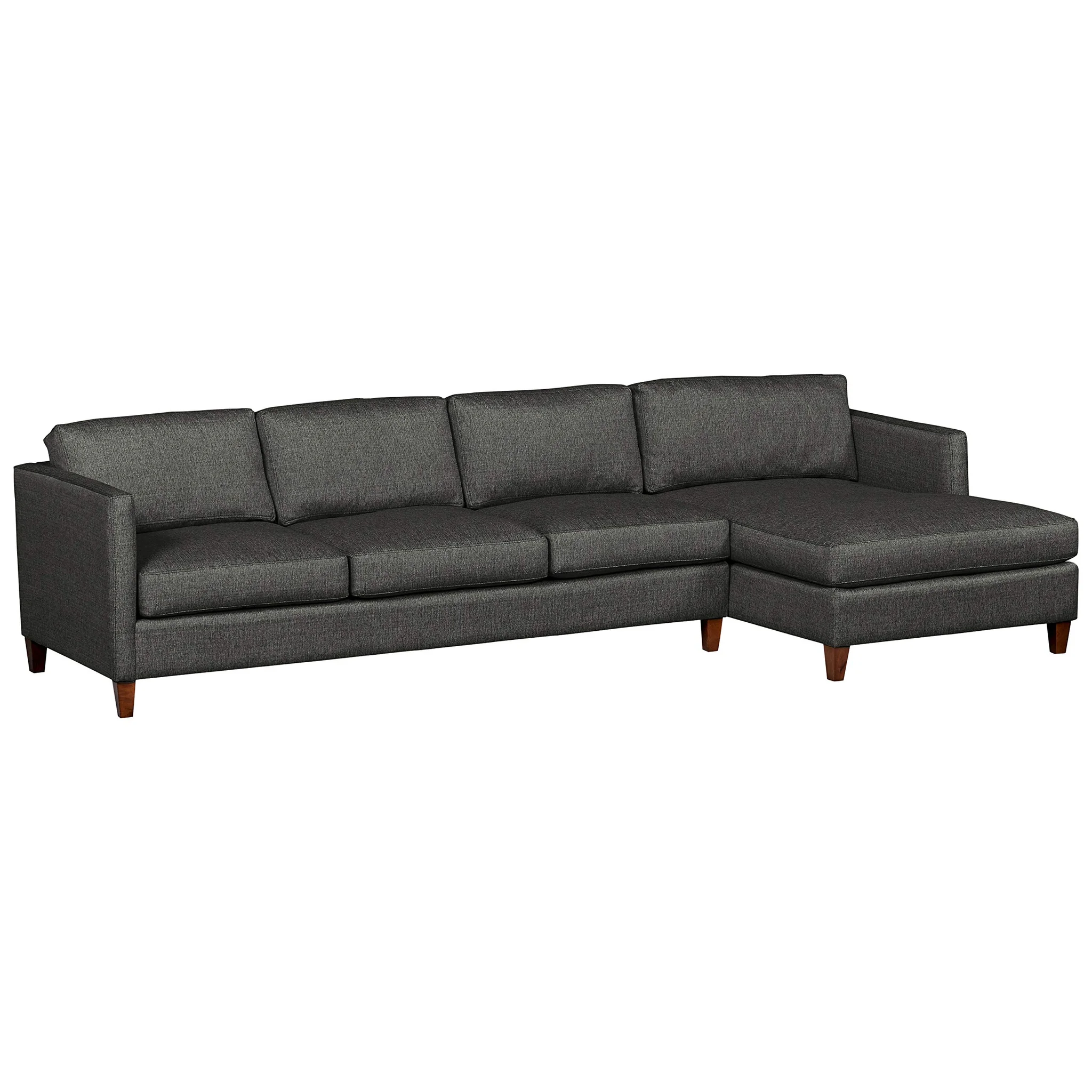 Modern Sectional Sofa with Right Chaise – Charcoal Fabric Upholstery