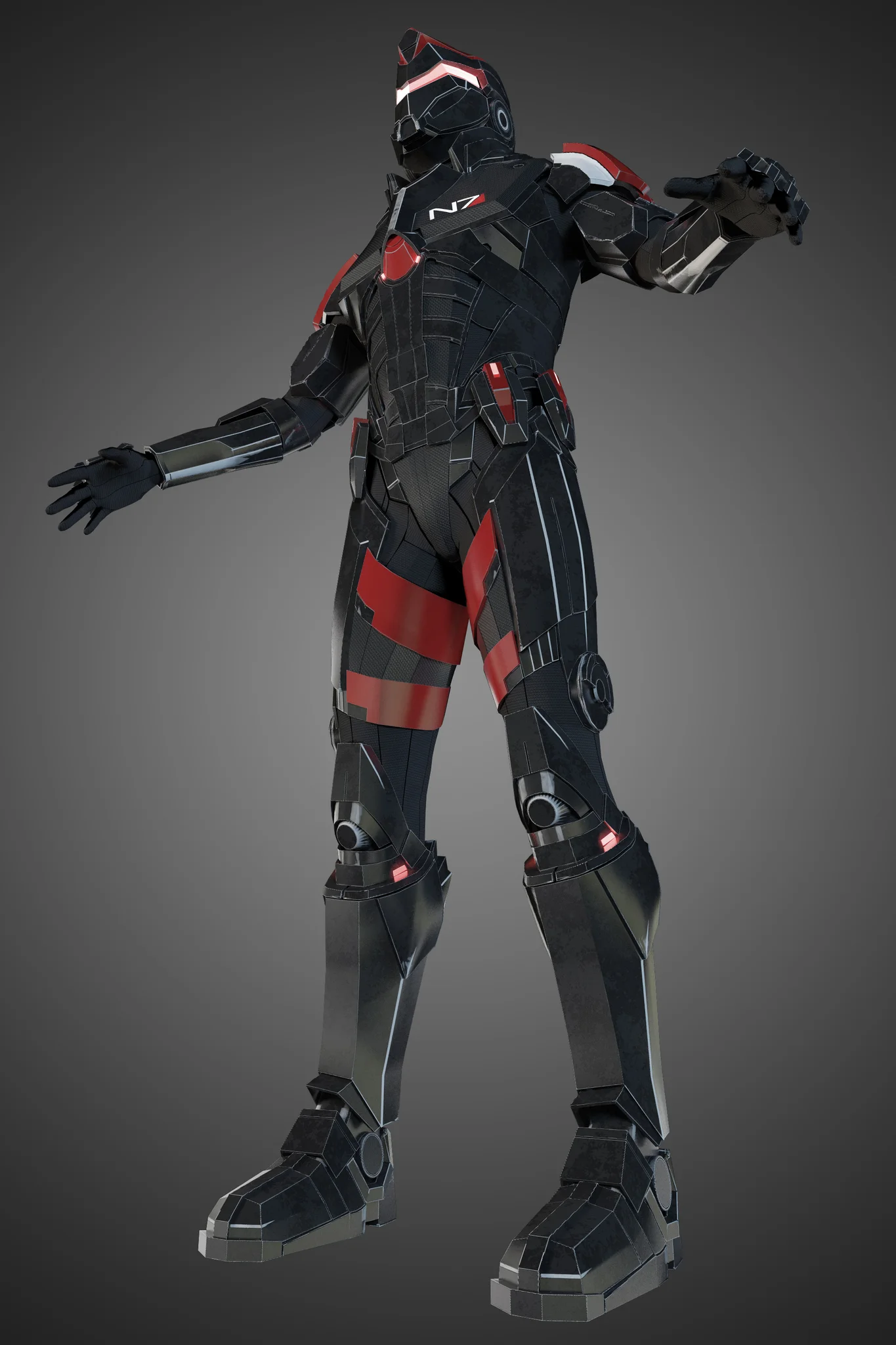Futuristic Soldier — 3D model preview 9