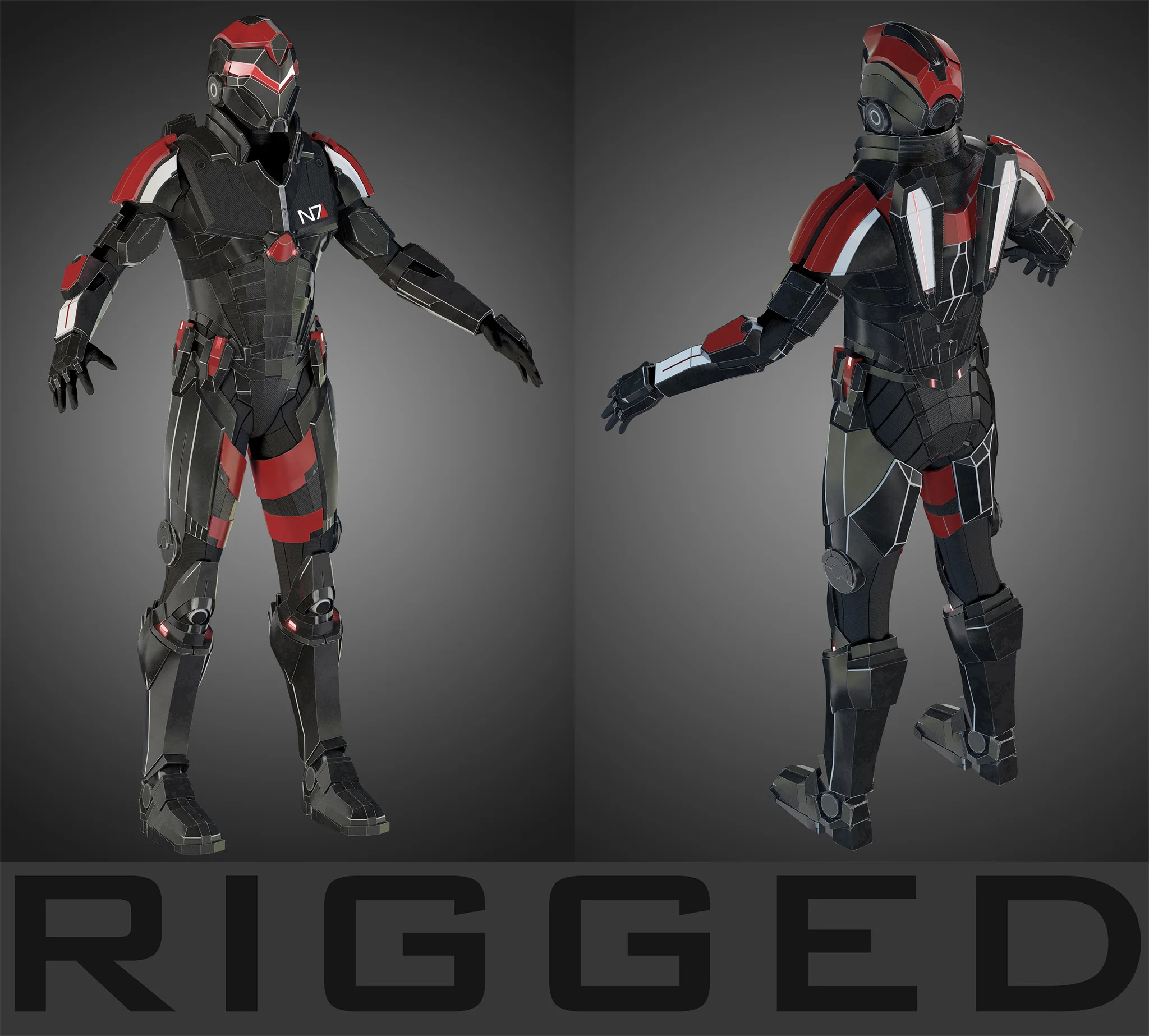 Futuristic Soldier — 3D model preview 22