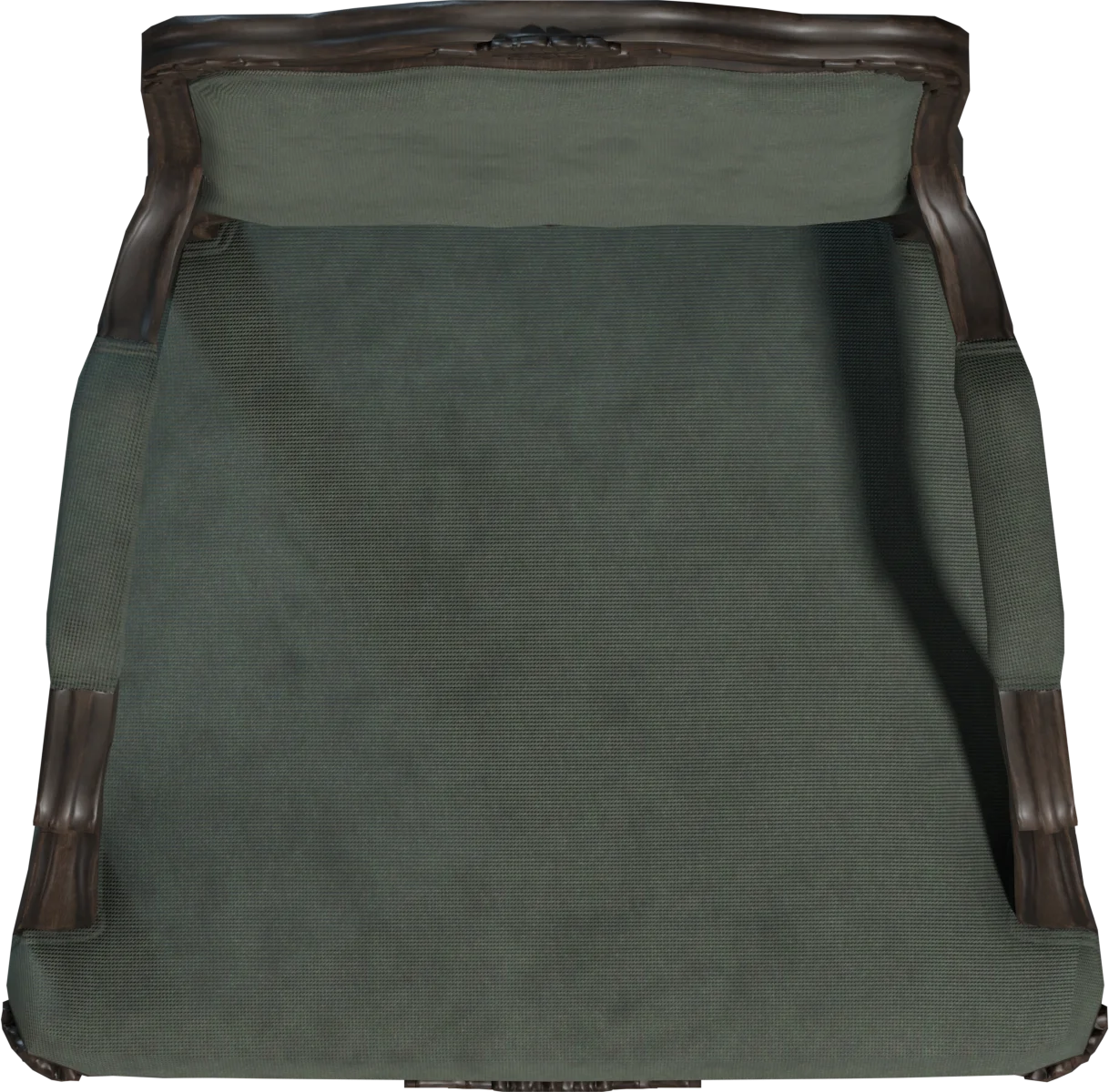 French Baroque Armchair with Carved Wood Frame, 3D model preview 4