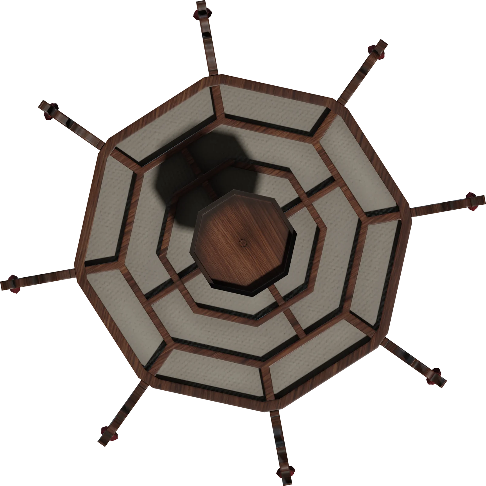 Chinese Traditional Octagonal Lantern Table, 3D model preview 4