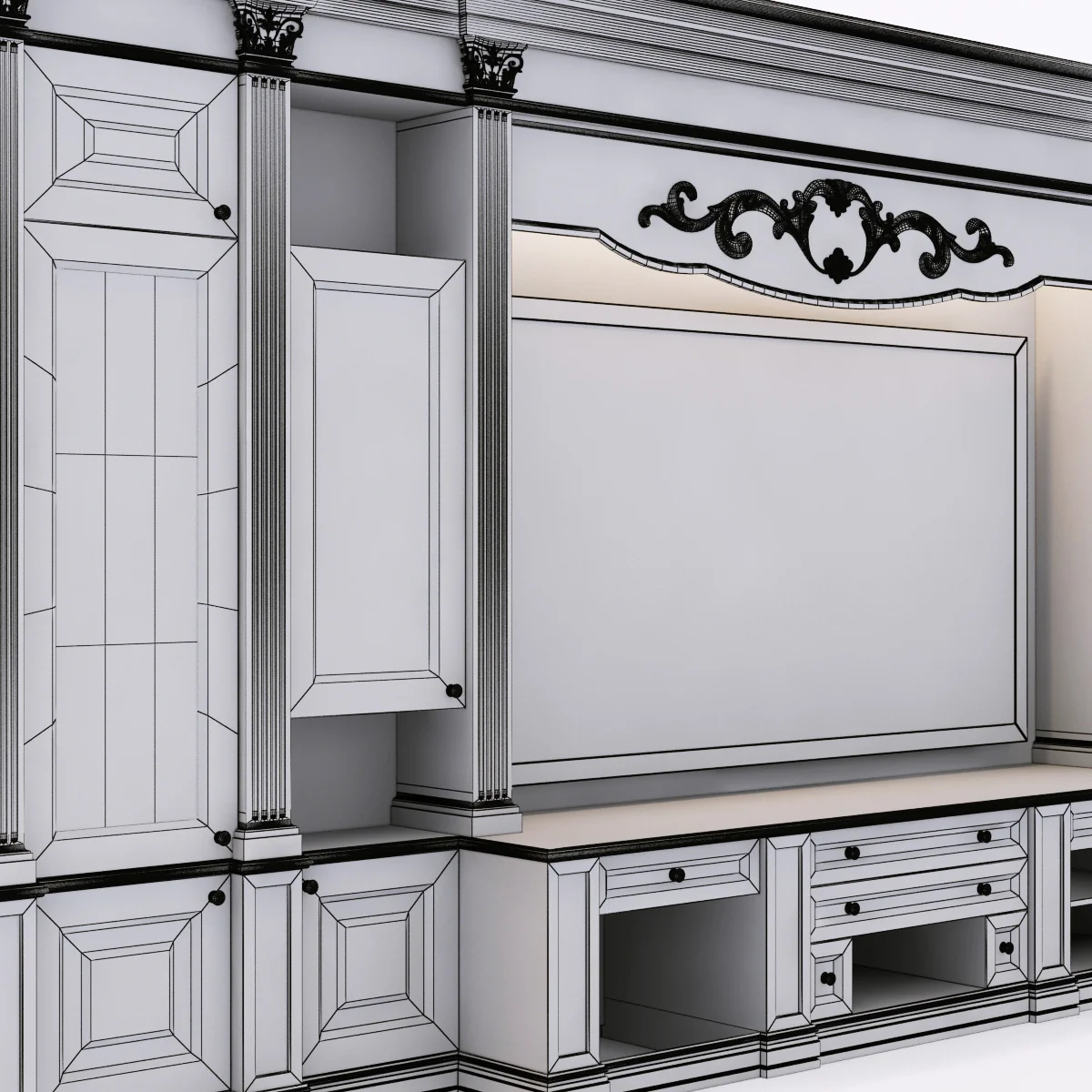 TV Wall — 3D model preview 3