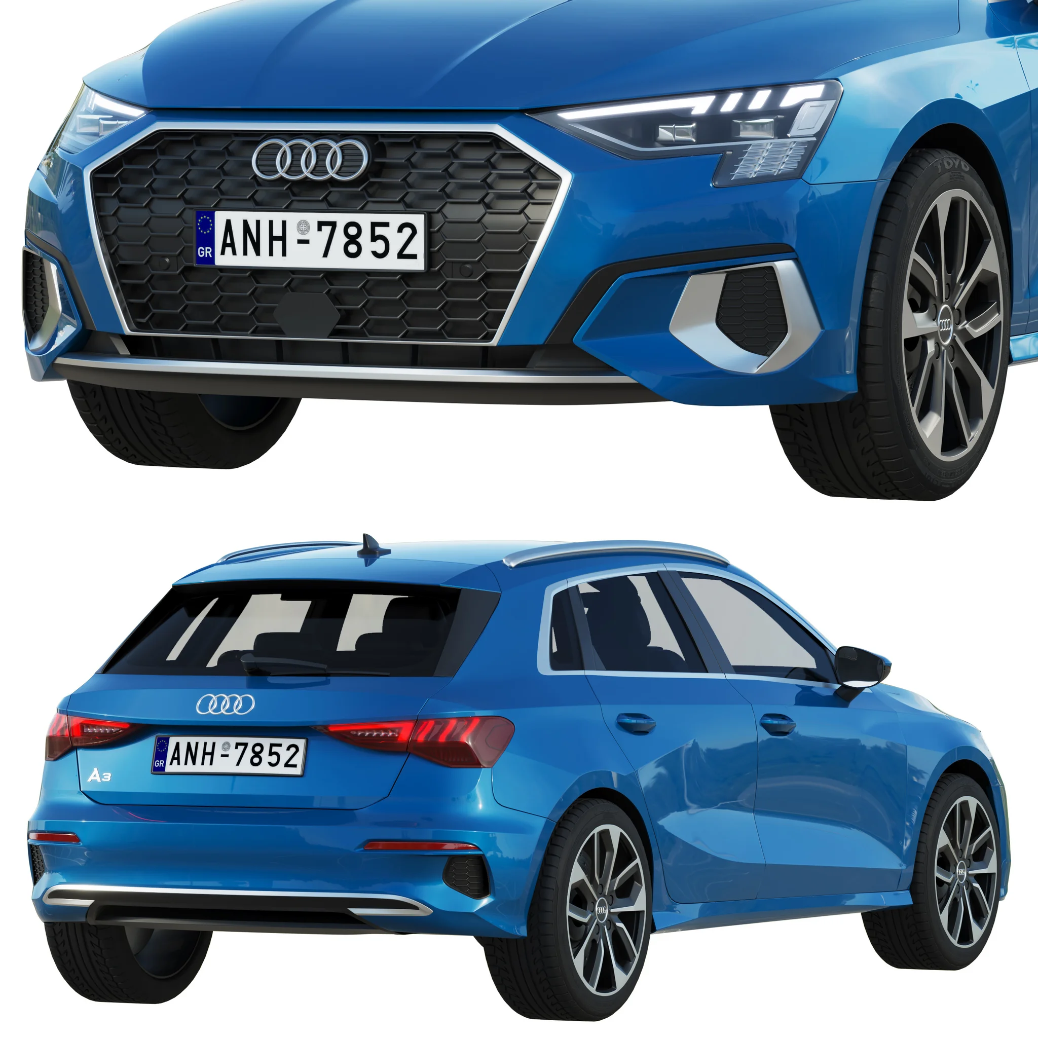 Audi A3 Sportback, 3D model preview 3