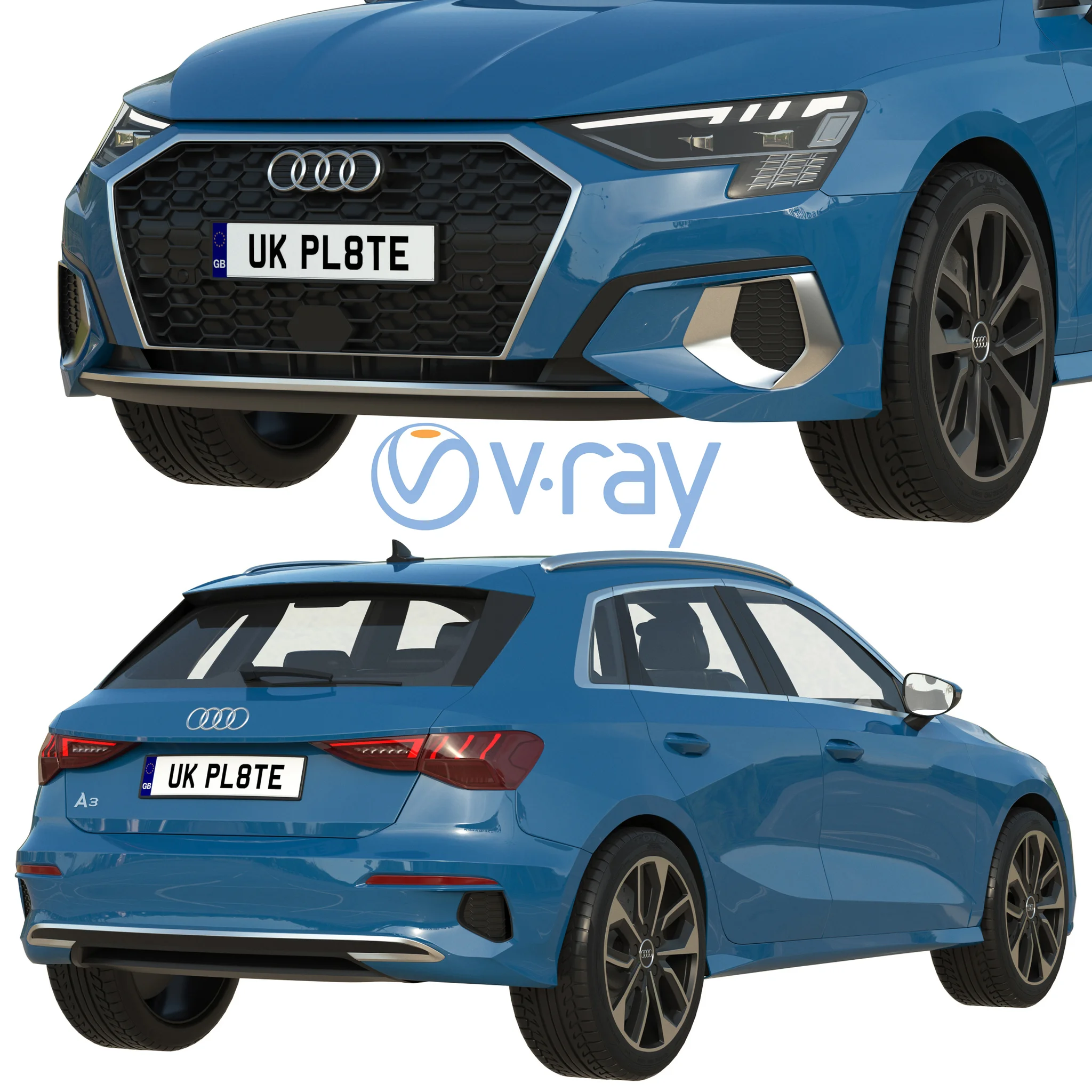 Audi A3 Sportback, 3D model preview 5