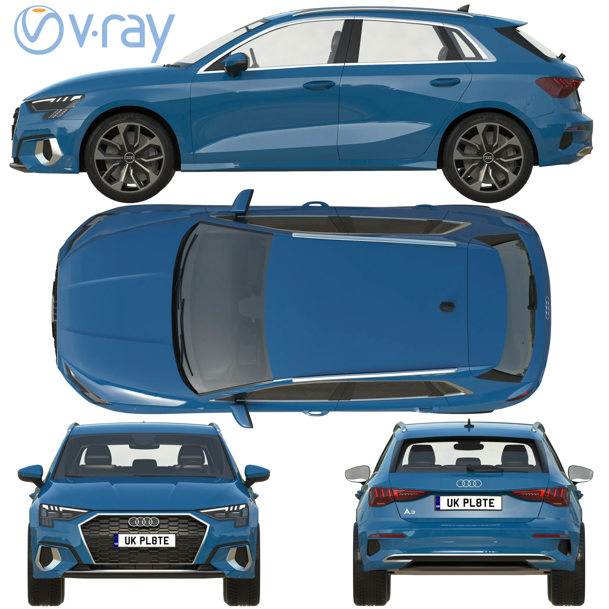 Audi A3 Sportback, 3D model preview 29