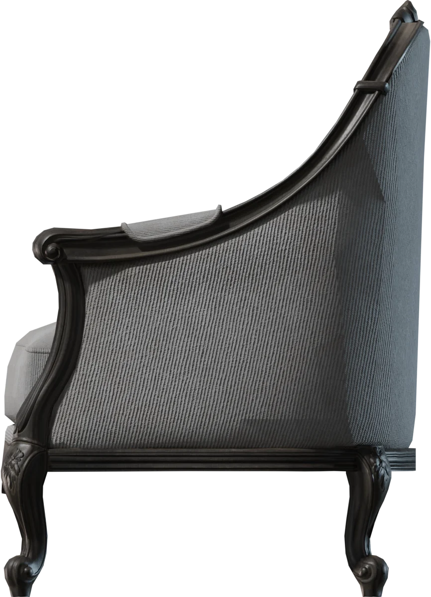 French Baroque Bergère Armchair, 3D model preview 3
