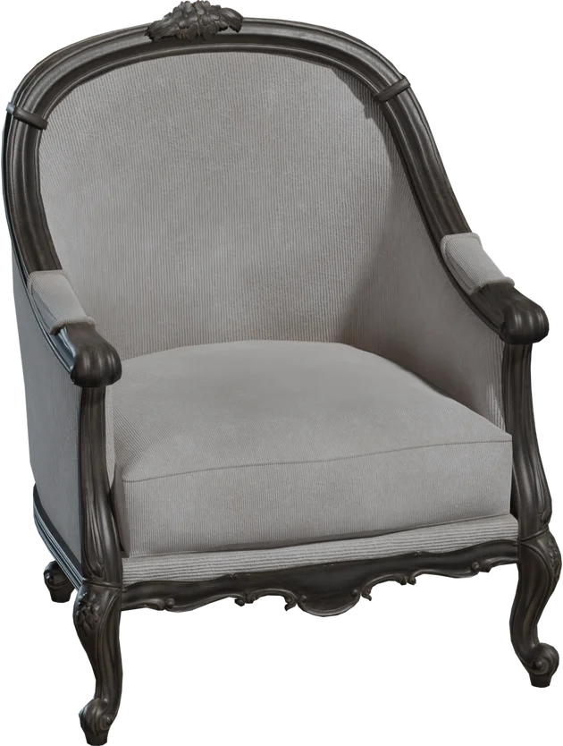 French Baroque Bergère Armchair, 3D model preview 5