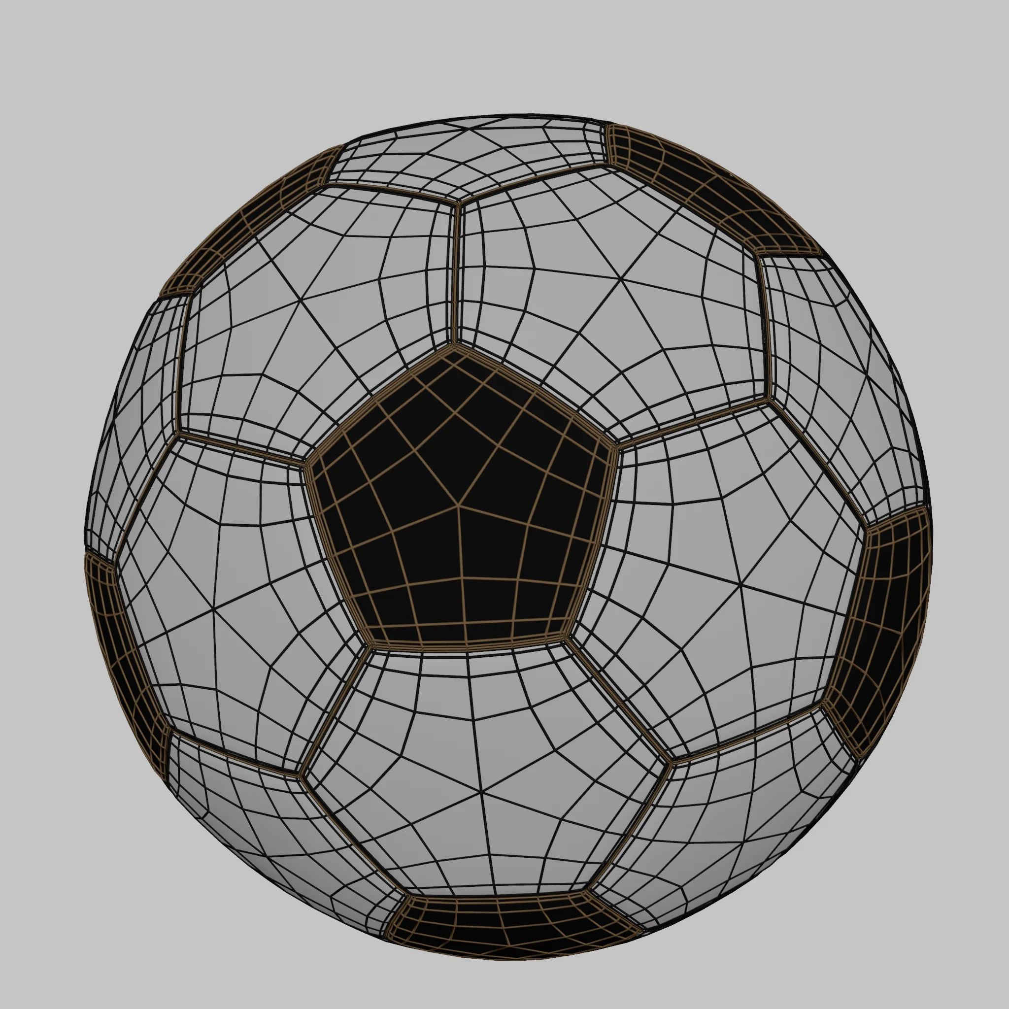 Classic Soccer Ball - Clean & Weathered 3D Model, 3D model preview 6