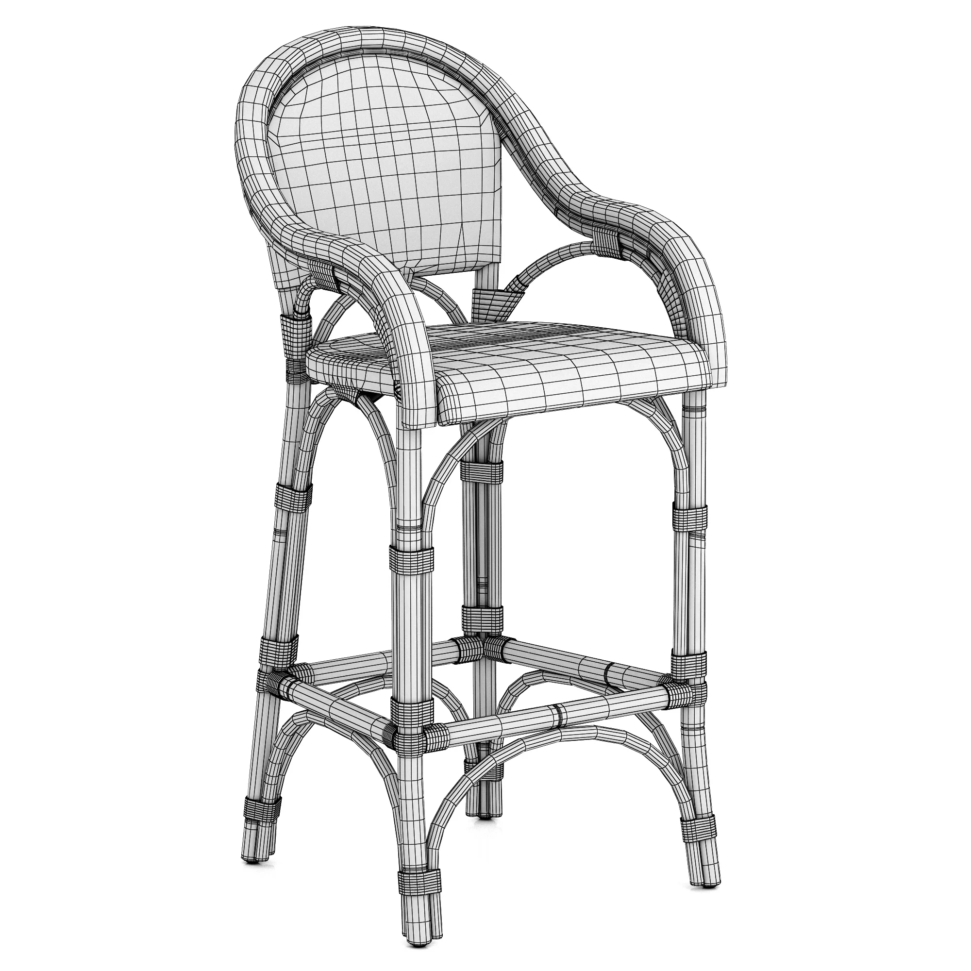 Restoration Hardware St. Germain Resin Stool — 3D model preview 9
