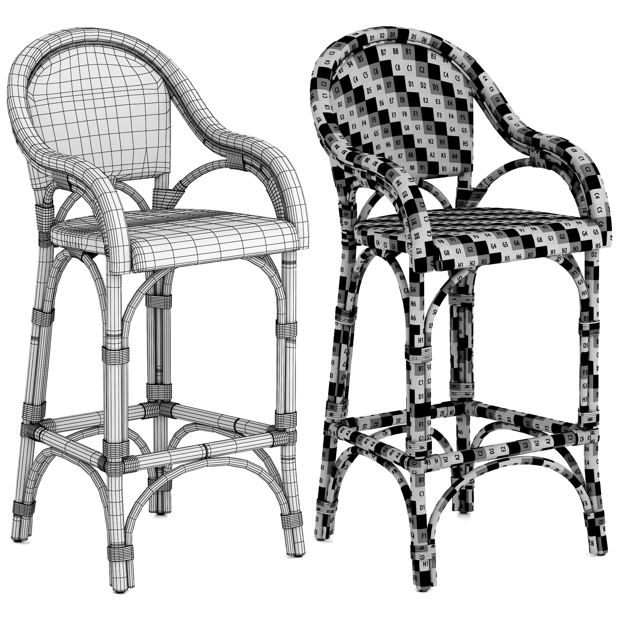 Restoration Hardware St. Germain Resin Stool — 3D model preview 10