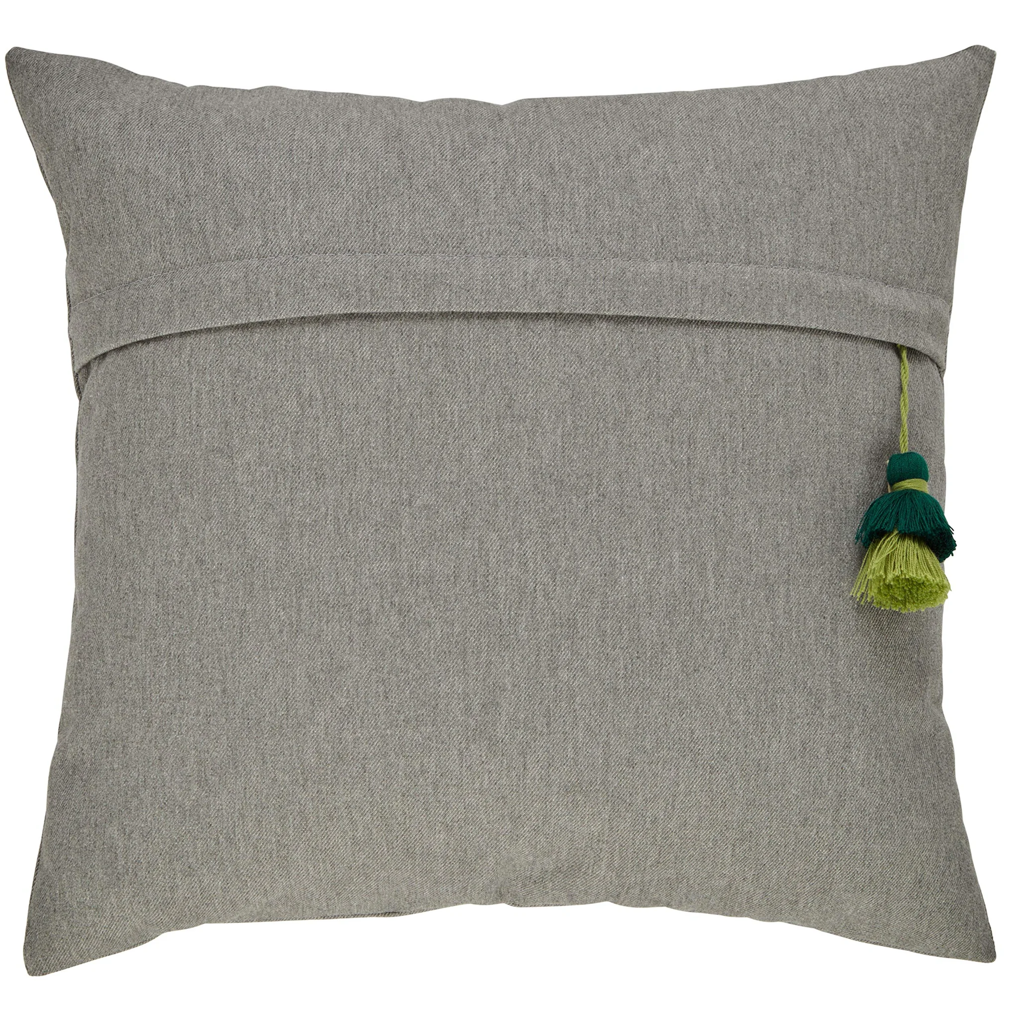 Heathered Twill Throw Pillow with Dual-Tone Tassel