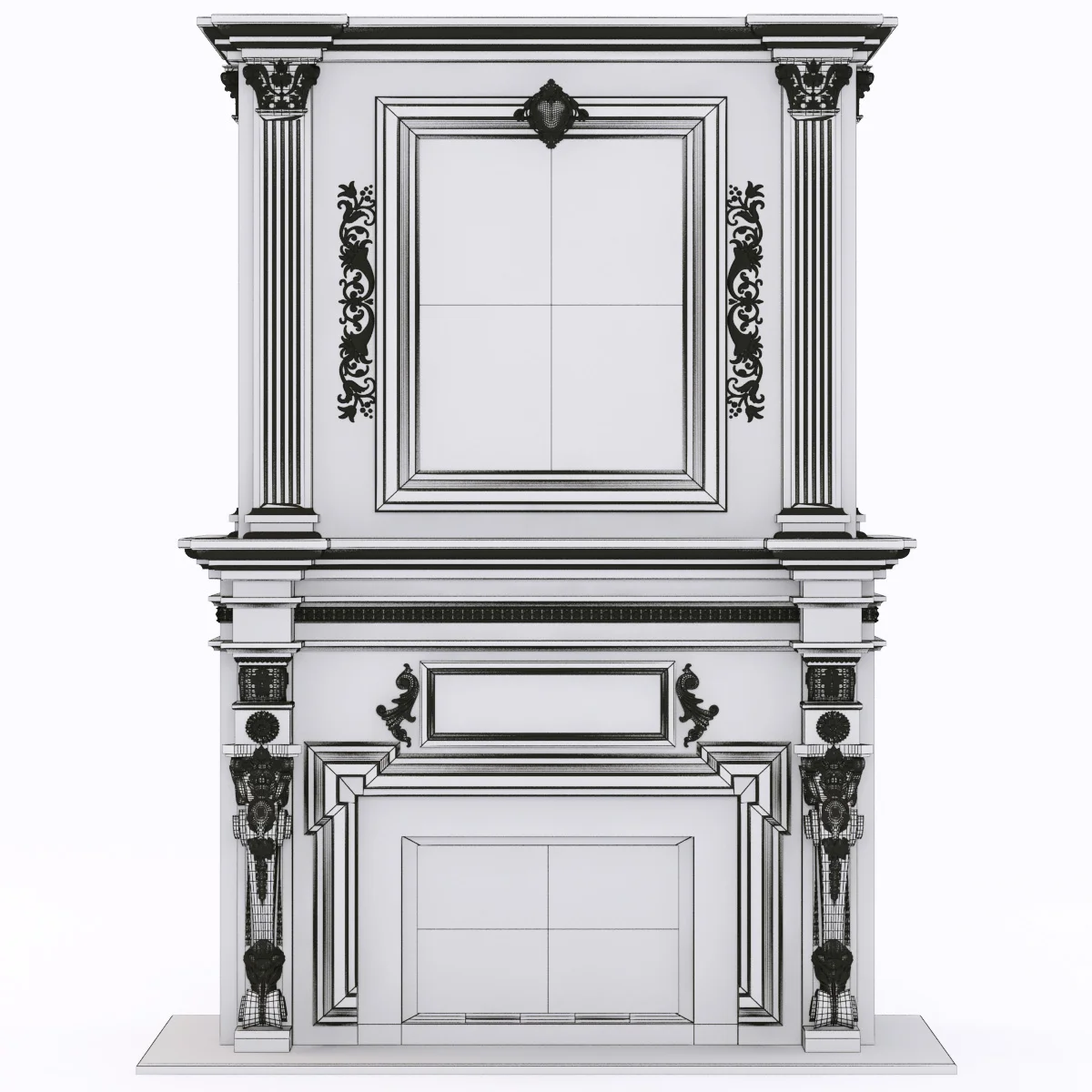 Marble Fireplace — 3D model preview 1