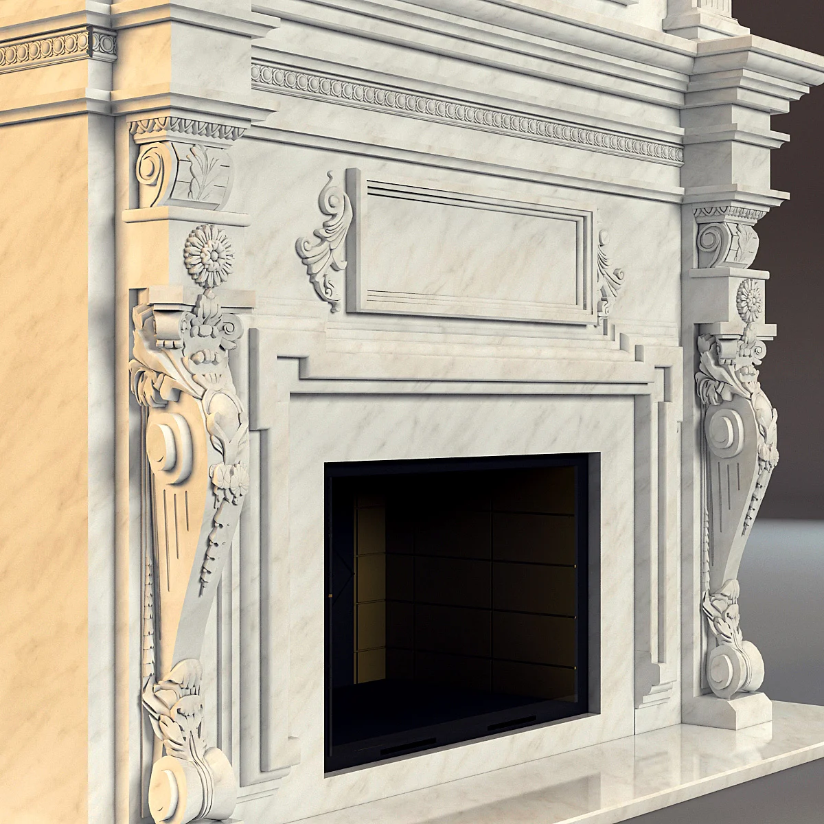 Marble Fireplace — 3D model preview 2