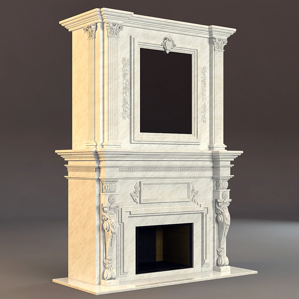 Marble Fireplace — 3D model preview 4