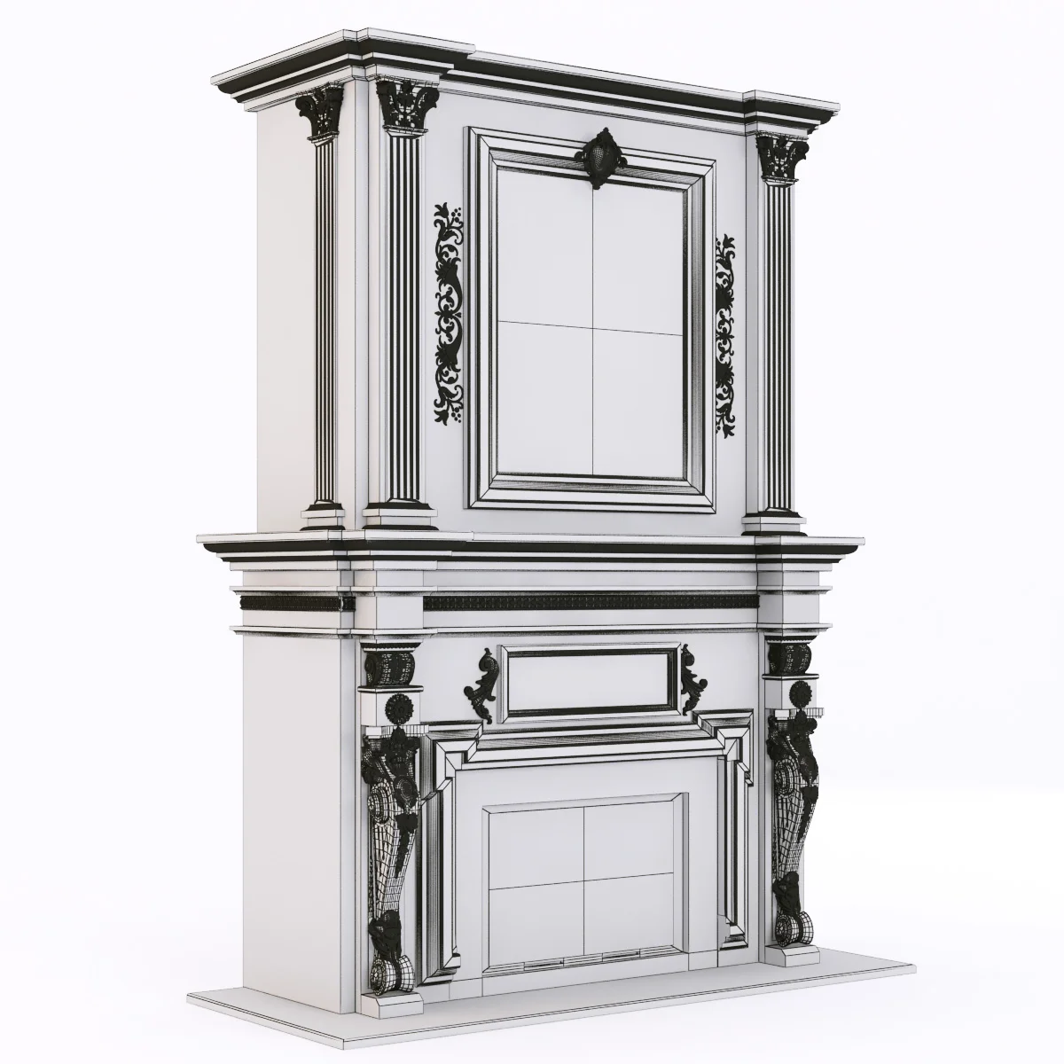 Marble Fireplace — 3D model preview 5